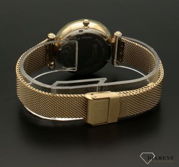 Zegarek damski na złotej bransolecie biżuteryjnej Bruno Calvani z cyrkoniami BC3356 GOLD. Mechanizm japoński mieści się w okrągłej, pozłacanej, wytrzymałej kopercie pokrytej złotem. Koperta wykonana z ALLOY’u, czyli bardzo  (1).jpg